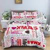 Set Biancheria da Letto Decorazione Natalizia Lusso Morbido Copripiumino Set 3D Stampato Natale Coperta Trapuntata King Queen Twin Size Tessile per la Casa