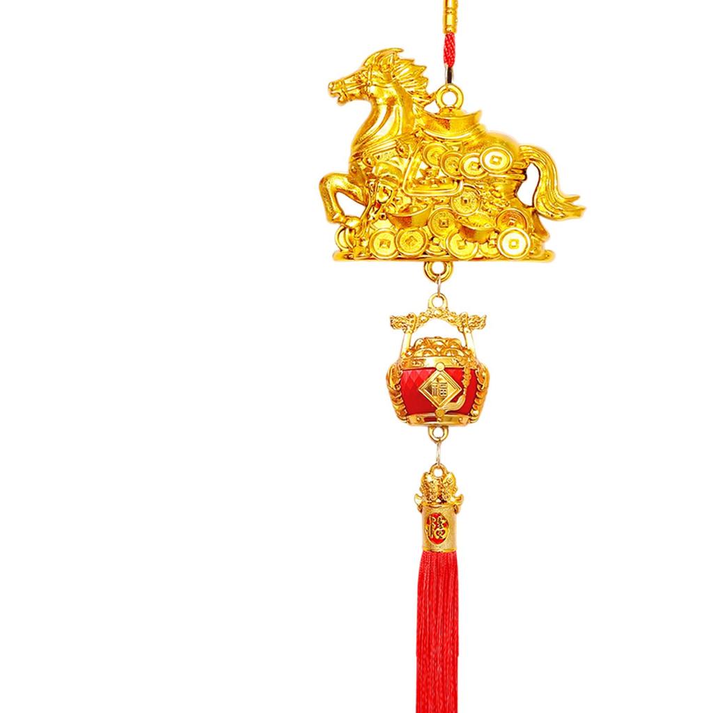 Chinese Year Decoration Golden Horse Pendant Wall Hanging Ornament for Living Room