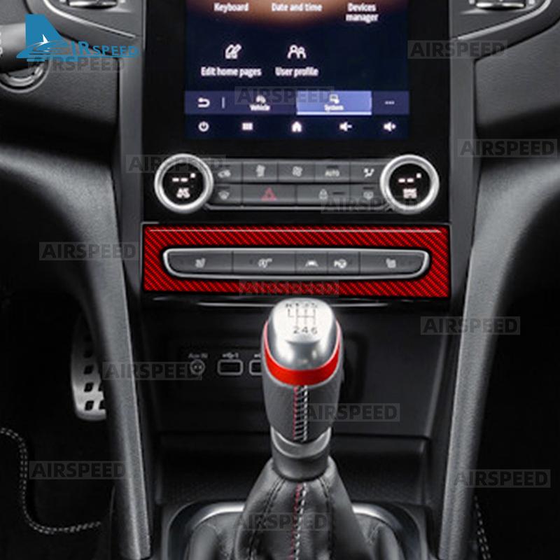 Soft Carbon Fiber Center Console Multi-function Button Frame Sticker For Renault Megane 4 2016 2017 2018 2019 2020 2021-2025