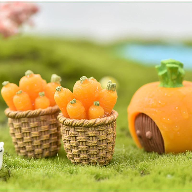 7pcs Cute Animal Garden Decorative Bunny Set Micro Landscape Resin Small Figurines Creative Furniture Decor for Fairy Garden