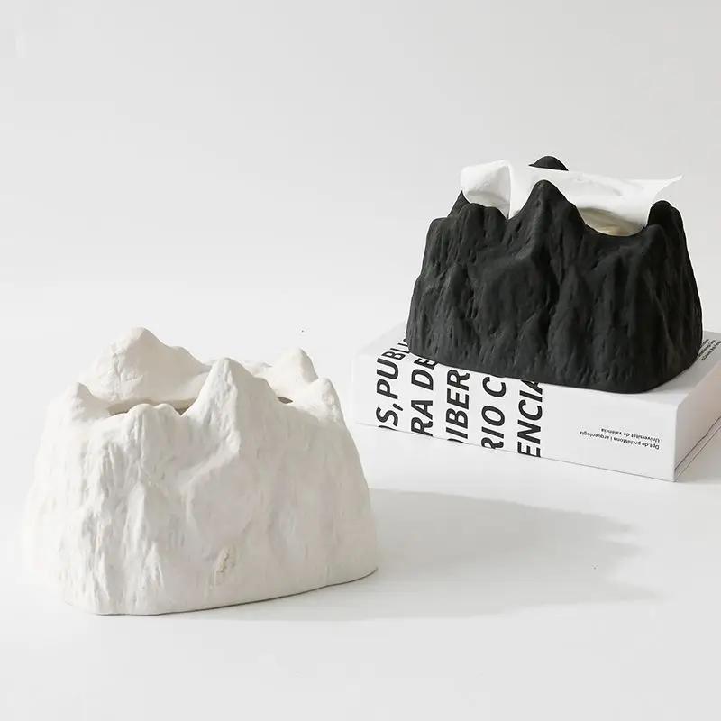3Colors Creative Household Tea Table Retro Tissue Box Living Room Home Desktop Ceramic Paper Box Decorative Ornament