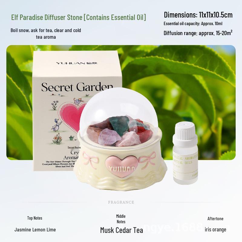 Aromatherapy Crystal Stones Flameless Diffuser Gift Box - Long-Lasting & Luxurious Fragrance Ornament