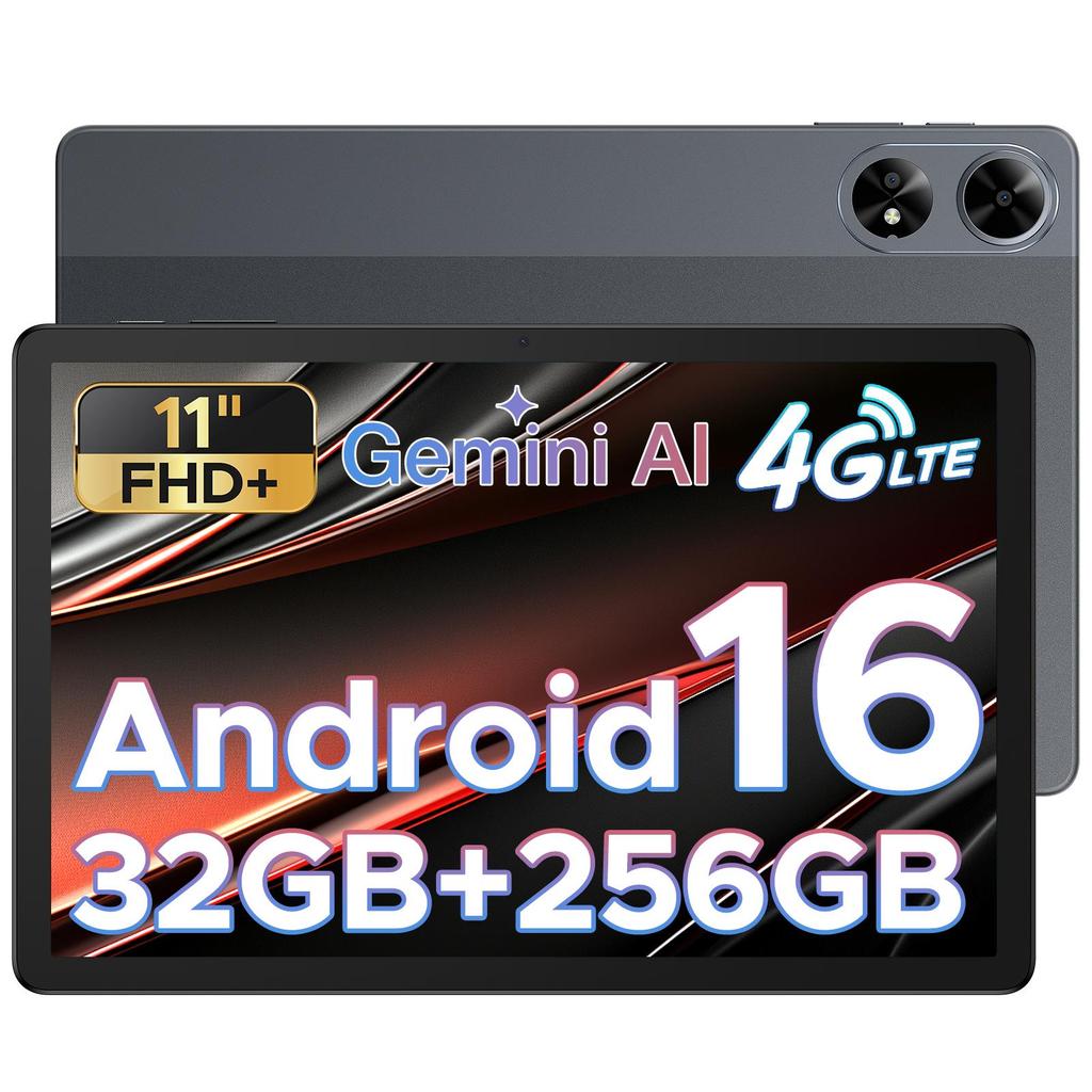 DOOGEE Tab G6+ 11 inch Tablet Android 16, 32GB RAM+256GB ROM (TF 2TB), 13MP Camera, Tablets with Sim Card Slot