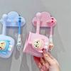 Wall Mounted Toothbrush Cup Holder Organizer Set For Children Bathroom Storage Rack With Toothbrush