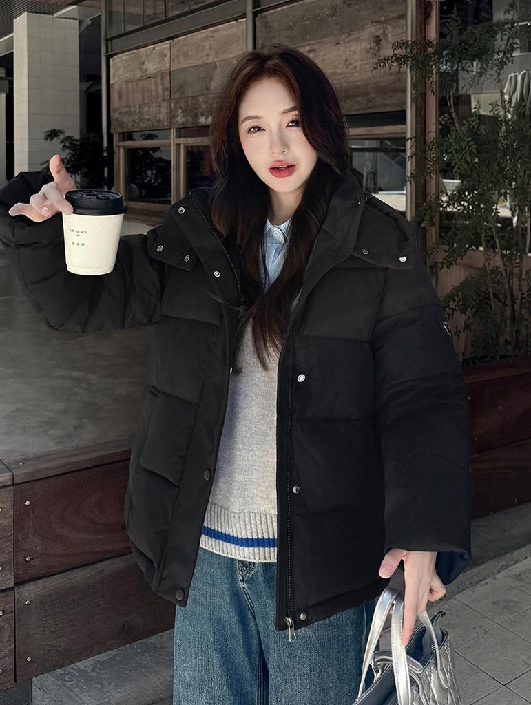 Women’s Short Windproof Thicken Warm Winter Jacket With Detachable Hood 5 Colors