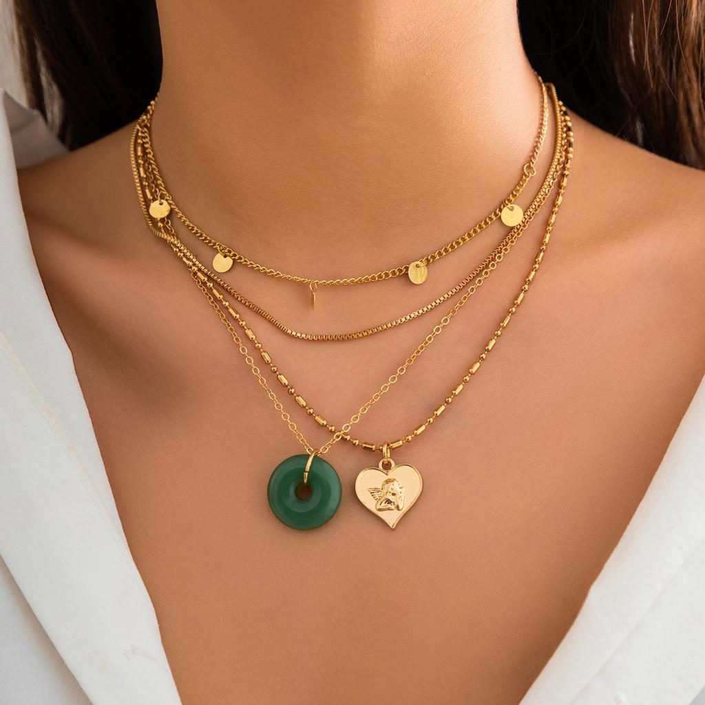 Pull glass safety buckle versatile collarbone chain, sweet cool wax thread big tree niche necklace female