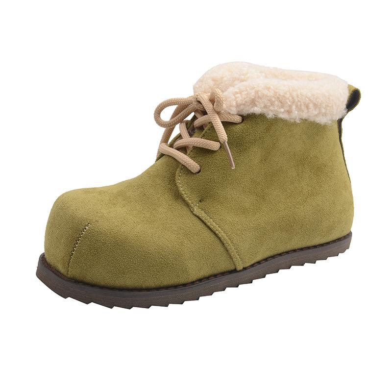 

Height increase 6CM kapibara big head snow boots women s 2025 new winter platform bread non-slip warm cotton shoes 40 зелёный