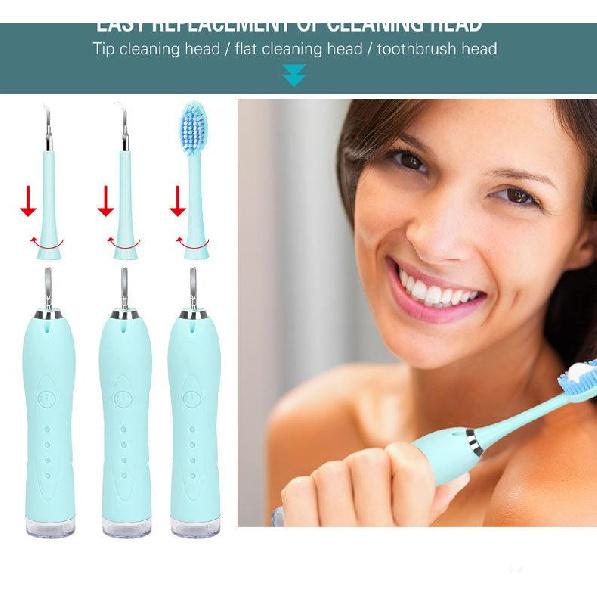 Waterproof Sonic Electric Toothbrush 5 Brush Heads +2 Teeth Cleaner +1 Dental Mirror USB Dental Calculus Scaler Teeth Whitening Plaque Tartar Removal