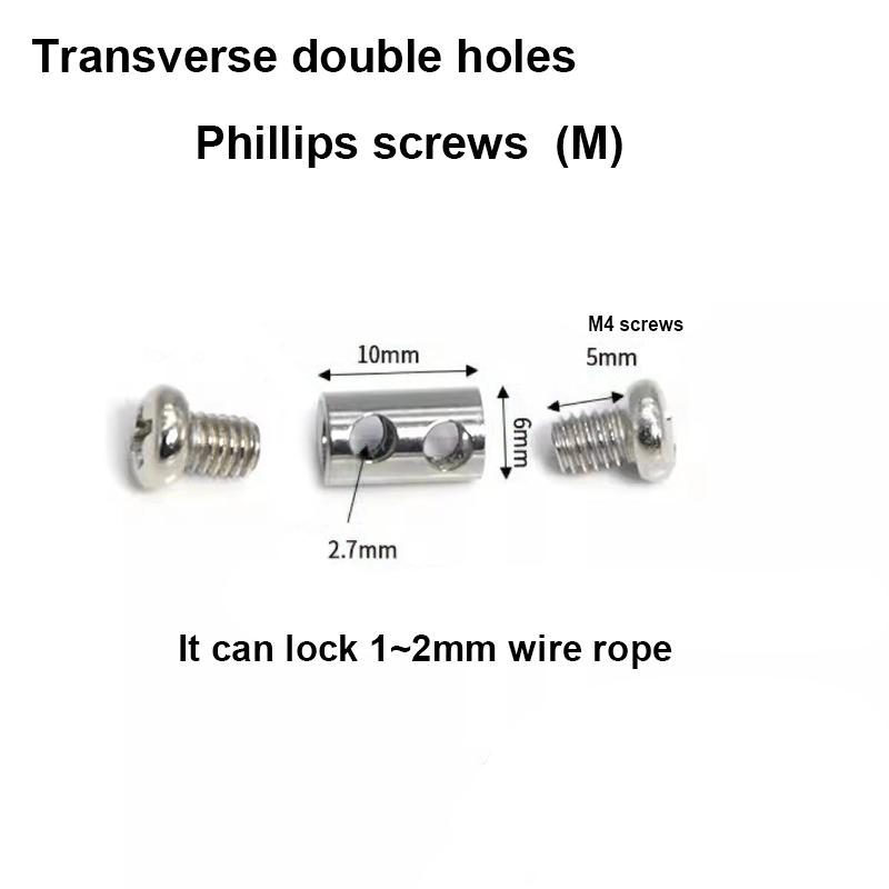

1-4 мм регулируемый стальной трос с пряжками, зажим для DIY лампы, подвесные зажимы, телескопические зажимы с резьбой с двойным отверстием typeC 10pcs