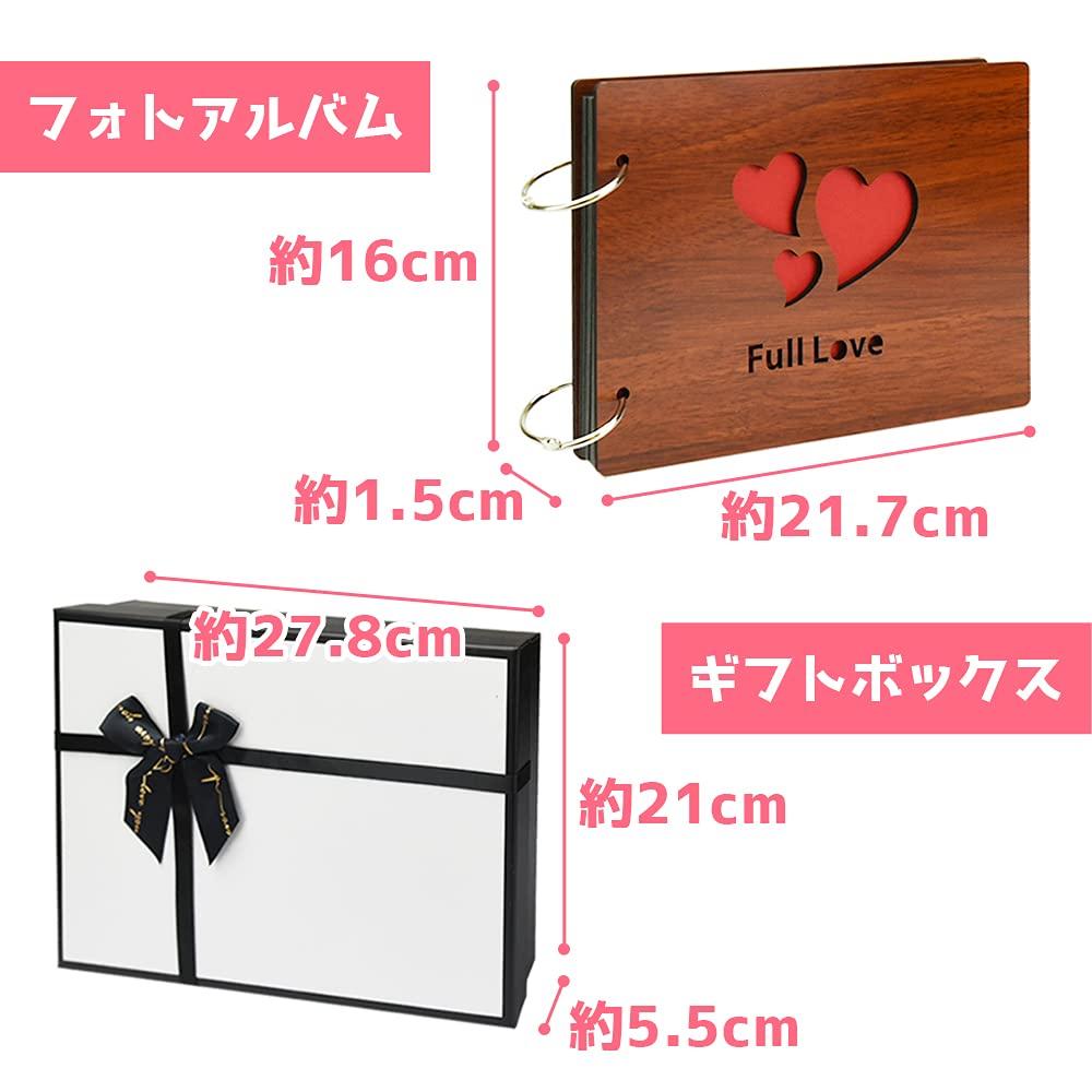Wooden Photo Album Scrapbook with Gift Perfect for Birthdays and Anniversaries Box, (FULL LOVE)
