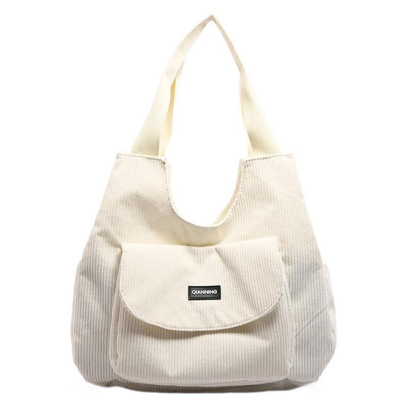 Women's bag Corduroy large-capacity bag Women's autumn fashion tote bag Student class versatile shoulder bag
