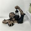 Horror Zombie Crawling Out of Grave with Led Lantern Halloween Garden Decor Statues Movie Walking Dead Creepy