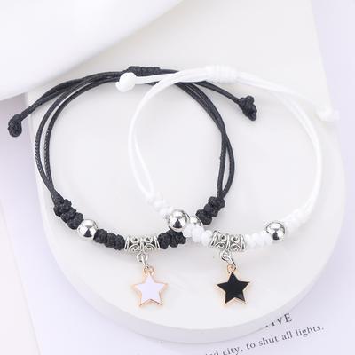 Handgemaakte geweven armband, geluksarband minimalistische geweven armband verstelbare opening kleurrijke geschenkarband