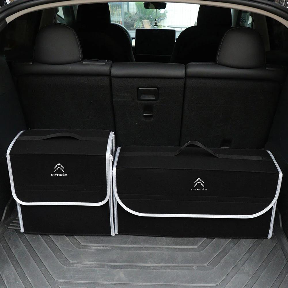 Car Trunk Storage Bag Leather Camping Box Collapsible Auto Organizer For Citroen C1 C2 C3 C4 C5 C6 C8 C4L DS4 DS6 Grand Picasso akr256