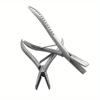 1 PC 7 Inch Flat Teeth Silver Stainless Steel Clamp Hair Extension Plier with Smooth Grooves Keratin Hair Extensions Tools