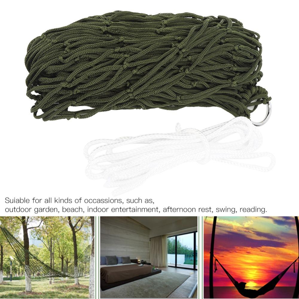 Durable Nylon Outdoor Hammock Lightweight Mesh Camping Hammock Breathable Travel Hammock Camping