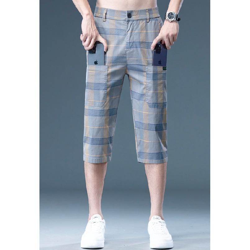 

Ice Silk Cool Мужские летние популярные эластичные повседневные спортивные прямые укороченные брюки для мальчиков 4XL（190Jin）