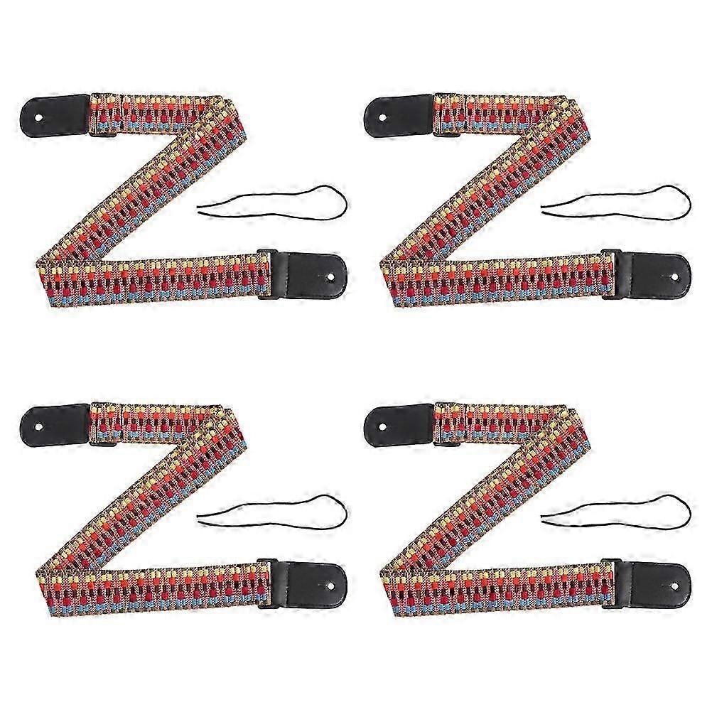 Clip-On Ukulele Straps Boho Style Adjustable Ukulele Strap Performance Outdoor Music 130.00X3.50X0.30Cm 4Pcs