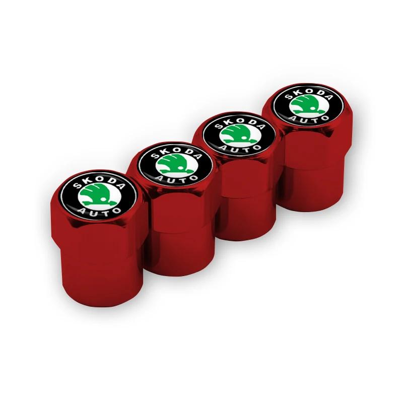 2025 Hot Automobiles 4 Pcs Tire Wheel Tyre Valve Stem Hex Caps Case Sleeve Cover Left Right Front Rear for Skoda Fibia 2 Superb