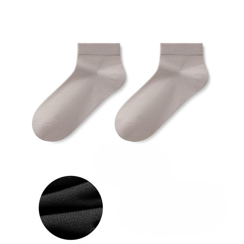 Men's Spring and Summer Leisure Business Pure Cotton Sweat Absorber Deodorant 7a Antibacterial Breathable Low Top Socks