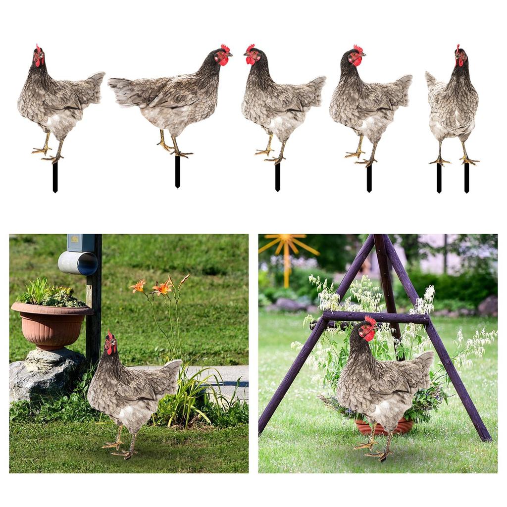 Henne Rasenornament Skulptur Veranda Huhn Gartenskulptur Hahn Hofpfahl für Weg Flur Weihnachtsbeet Thanksgiving