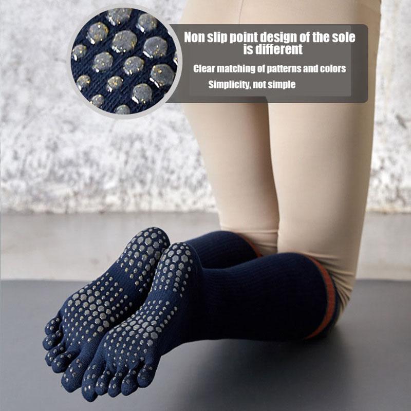 Women Cotton Floor Non-Slip Split Toe Knee Socks Autumn Winter Long Slim Pressure Fitness Dance Stockings With Toes High Quality