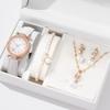 6 Peças/Conjunto Relógio Feminino Moda Flores Pulseira de Couro Relógios Analógicos de Quartzo Conjunto de Joias Borboleta(Sem caixa)