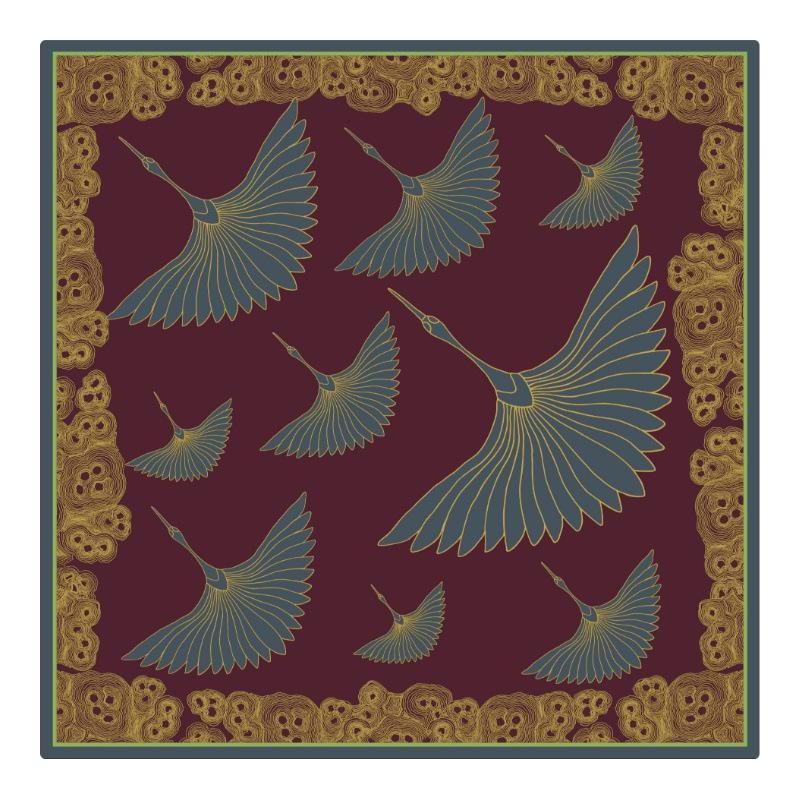 Low MOQ Custom Hand Rolled Twill Silk Scarf 100% Mulberry Silk Custom Digital Printed Women Bandana Headscarf Customizable
