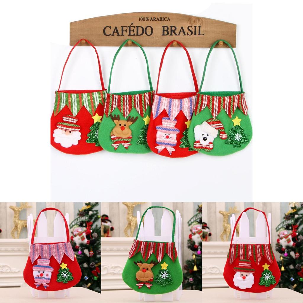 Christmas Gift Bag Set With Candy And Apple Designs For Holiday Parties