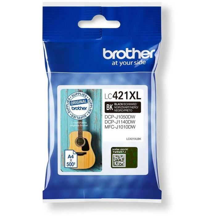 Картридж з чорнилом LC421XLBK - BROTHER - Чорний високої ємності на 500 сторінок - Для DCP-J1050DW, MFC-J1010DW та DCP-J1140DW