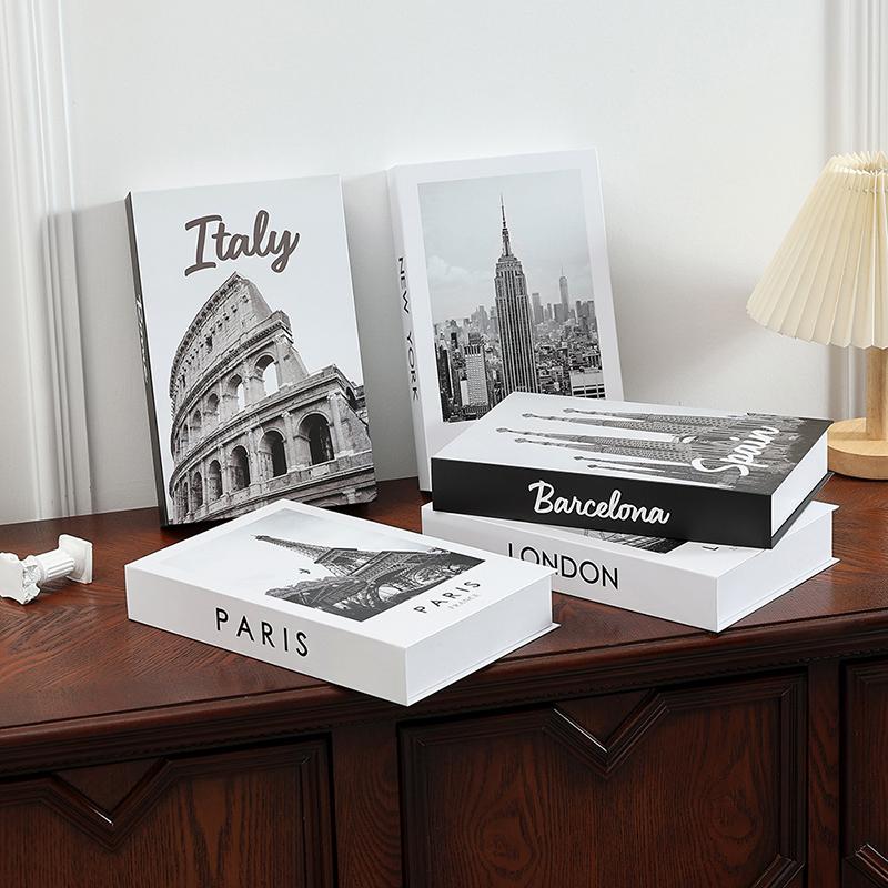 City Fake Books For Decoration Coffee Table Modern Home Decoration Books Simplicity Display Book Paris London  York