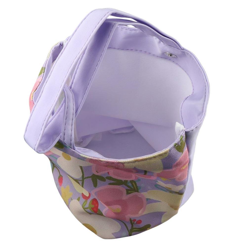 Korean Style Fresh Flower Bucket Bag Lunch Bag Mummy Bag Elegant Canvas Handbag  Storage Bag