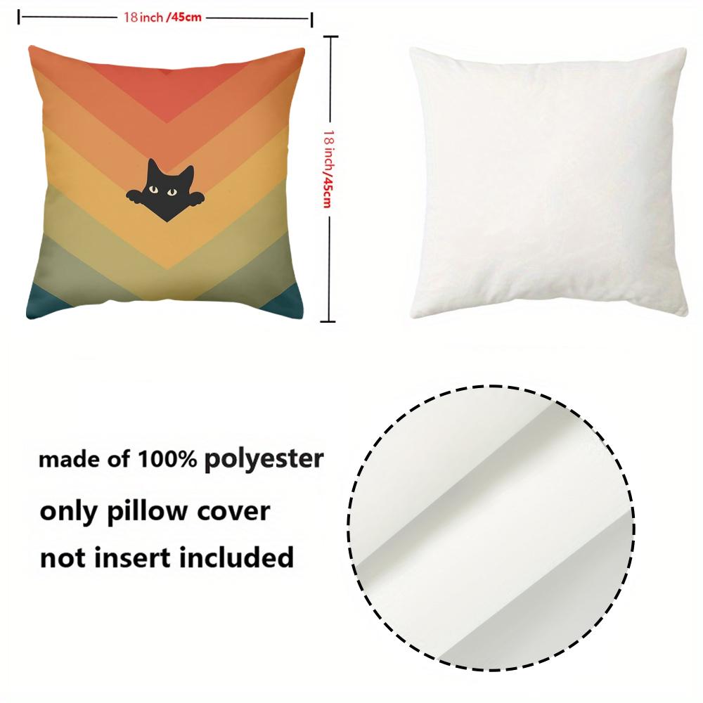 Cute Black and White Cat Pattern Throw Pillow Cushions Polyester pillowcase, sofa decorative cushion cov Headboard Pillow