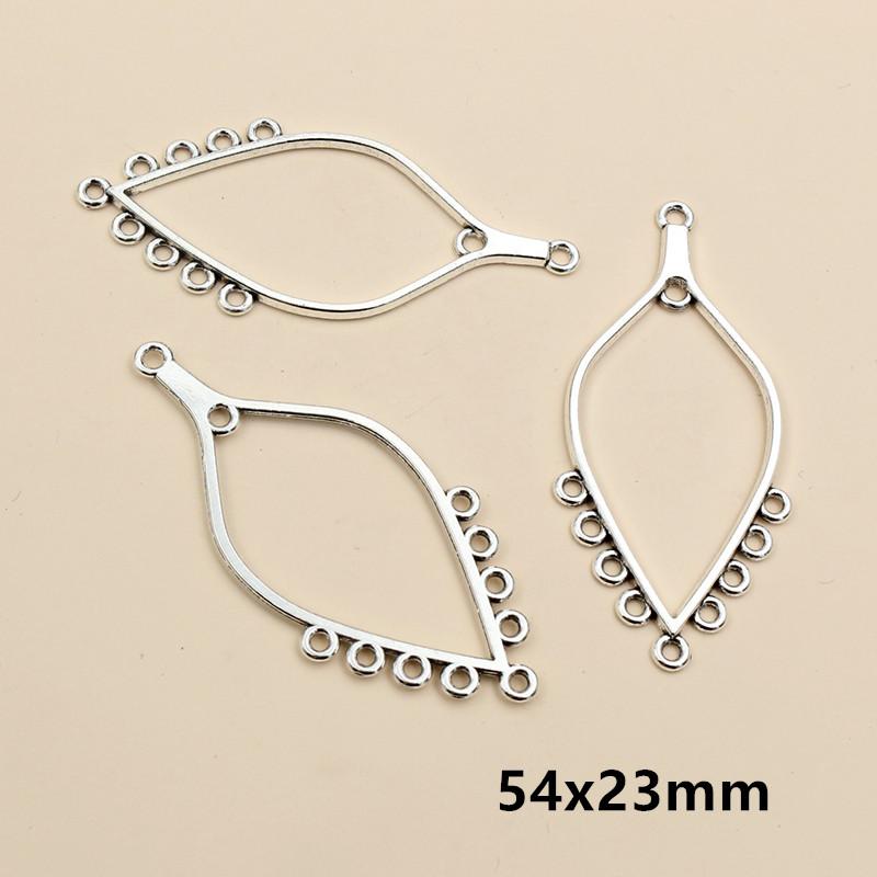 10pcs Antique Silver Plated Boho Vintage Bohemian Connector Charms Pendant DIY Necklace Bracelet Jewelry Making Accessories