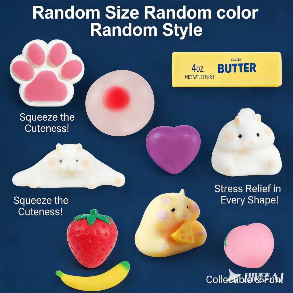 Soft Slow Rising Squishy Sticky Toast Stress Relief Squishy Calming Fidget Toy Sensory Play Squishes