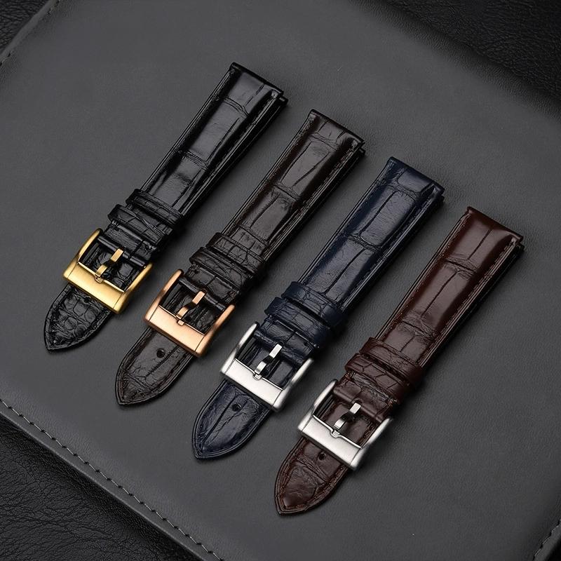 רצועת שעון איכותית מעור תנין 20 מ"מ 22 מ"מ רצועת שעון לגברים לרצועת Hamilton Khaki Field Knight צמיד עור אמיתי