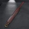 2025 Vintage Single Layer Brown Leather Wide Wristband Adjustable Cuff Bangles for Men Women Friendship Bracelets