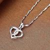 White Gold Heart Pendant Clavicle Chain - Luxury Design Necklace Gift for Her.