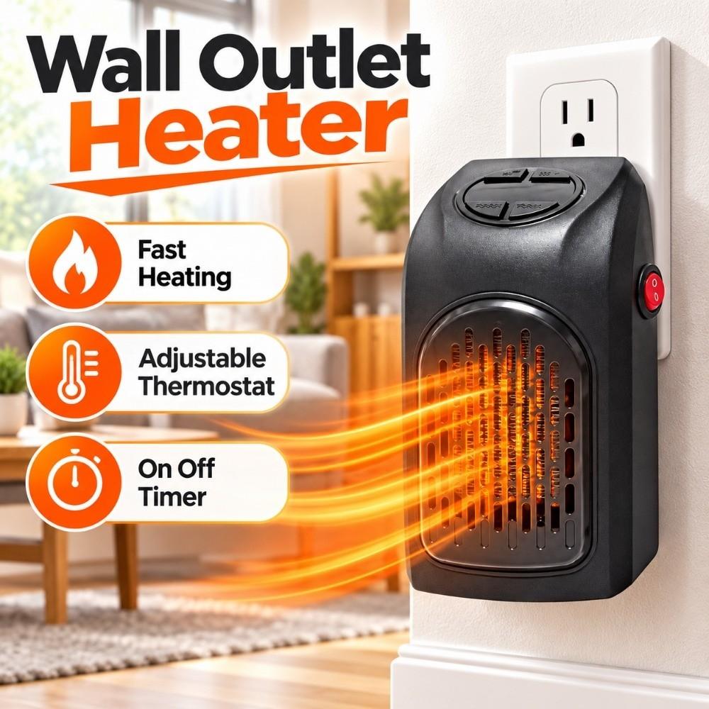 Wall Mounted Mini Plug in Heater Fast Heating Warm Blower Wall Outlet Heater Student