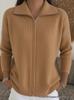 Autumn/Winter 2026 Women's Zipper Knit Cardigan - European & American Casual Fashion