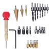 26pcs 6-Piece Countersink Bit Chamfer Drill Bit Set Wood Plug Cutter Set  Woodworking Projects