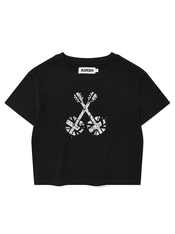 KIRSH Union Jack Crop T-Shirt [Black]