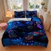 3pcs Neon Panther Print Duvet Cover Set - Machine Washable, Includes 1 Cover and 2 Pillowcases, No Core Included yy251013038