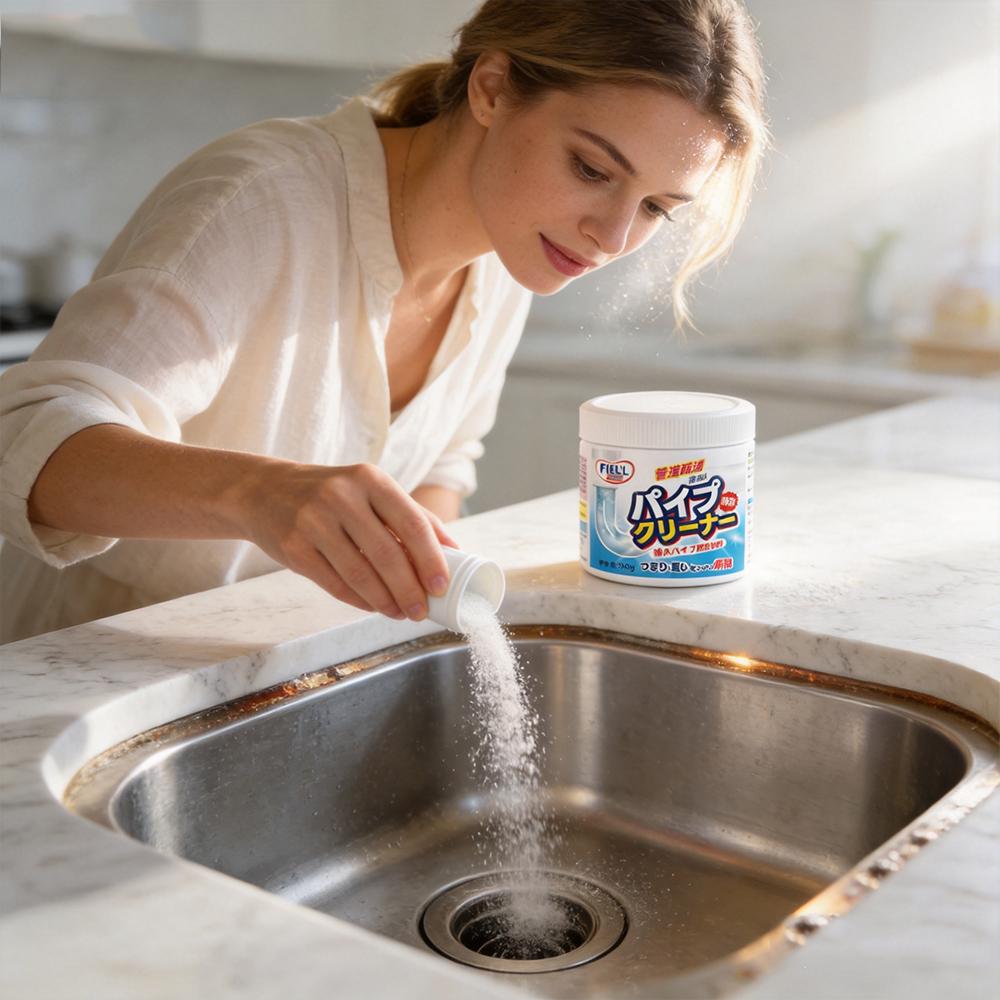 Drain Clog Dissolver Powerful Liquid Drain Opener & Toilet Clog Remover Safe for Pipes & Septic 1-2 Pack Strong Powder To Clear