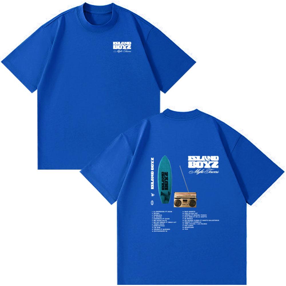 Rapper Myke Towers 2025 New Album Island Boyz T-shirts Unisex Women Clothing Fashion Hip Hop Oversized Cotton Tshirt Couple Clothes