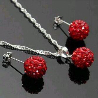 

Accessories, Shambhala Diamond Ball Necklace, Earrings, Sets красный