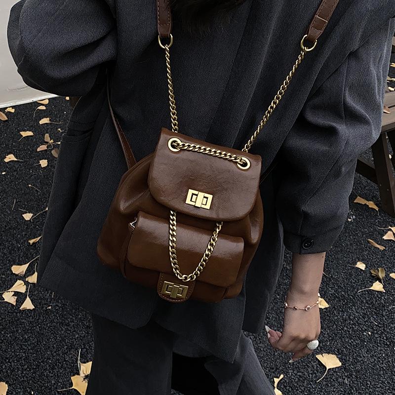 Backpack Women's Bag, New Chain Backpack, Women's Minimalist Outdoor Class Bag
