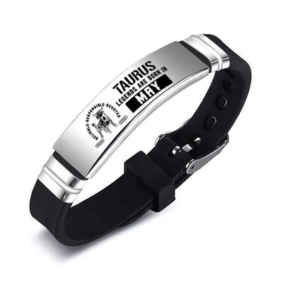 Zodiac Sign Taurus Gemini Cancer Bracelets Jewelry  for Couple 12 Constellation Stainless Steel Wristband Jewelry Accessories
