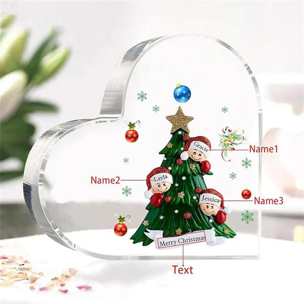 Christmas Decorations Indoor, Christmas Decor , Desk, Mantle, Shelf - Acrylic Heart Shaped Gifts For Women/Girls - Holiday Indoor Home Decor