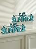 1pc Blue Summer Wooden Sign Decor, "Hello Summer" Letters Ornament, Rustic Tabletop Decoration for Home Bedroom Living Room Gift